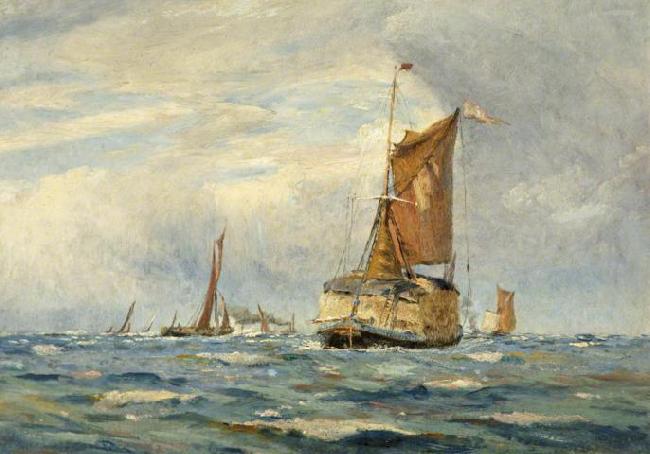 William Lionel Wyllie A Breezy Day on the Medway, Kent oil painting picture